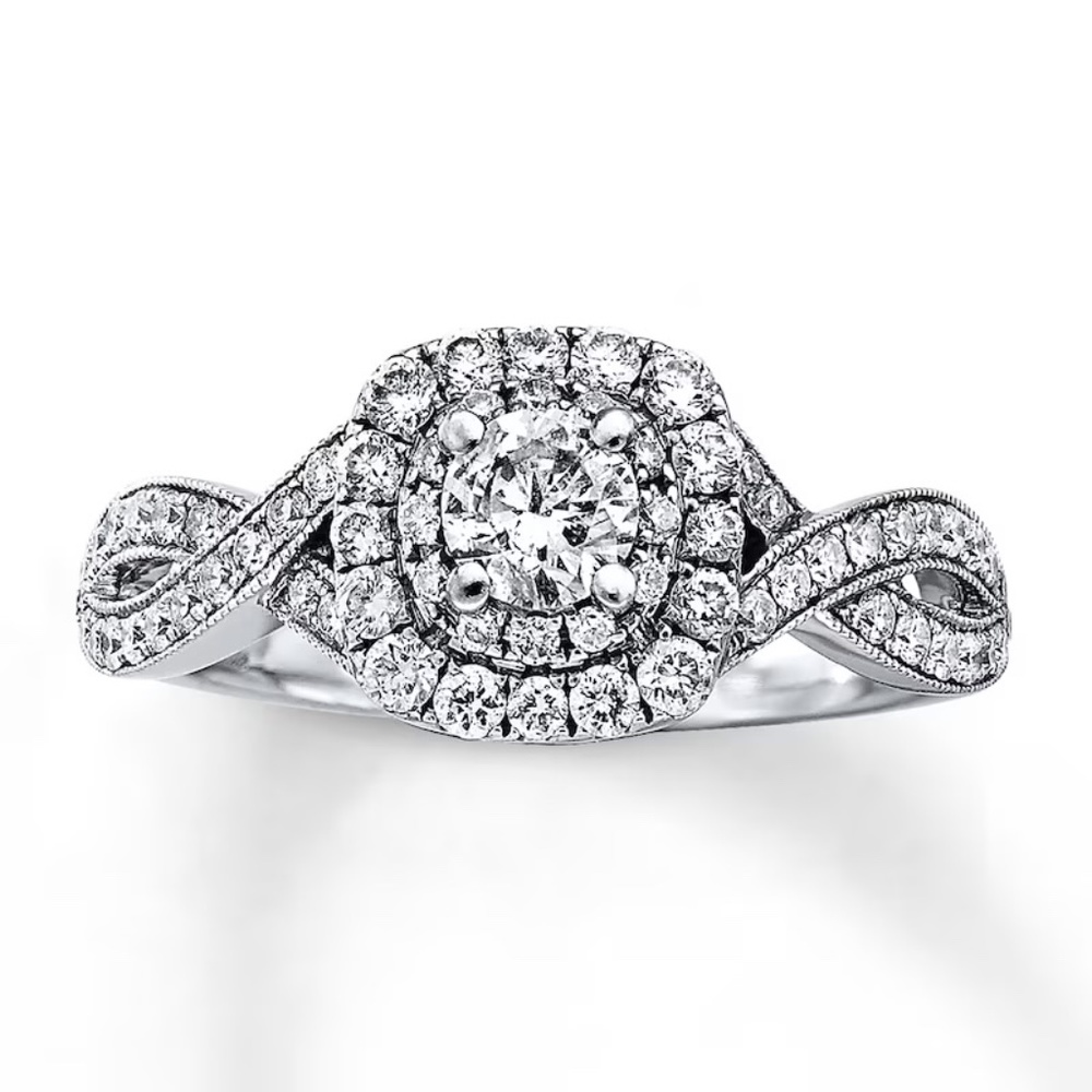 Brand New Neil Lane 14k White Gold 3/8 Ct. Diamond Engagement Size 8